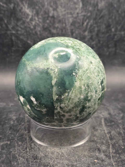 Moss agate sphere! 64mm, 2.5 inches, 12 ounces