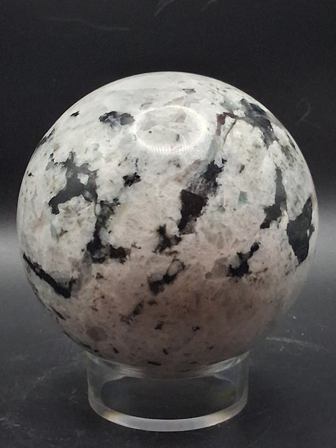 Rainbow moonstone sphere! 1.8 pounds, 78.8mm, 3.1 inches