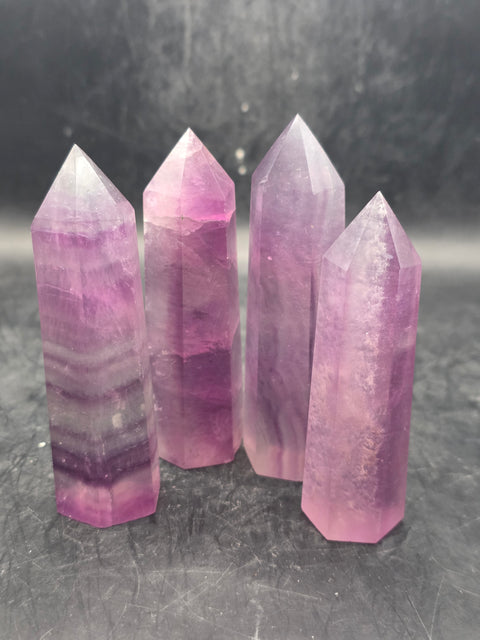 Magenta florite tower! 2.9 too 3.3 inches tall!