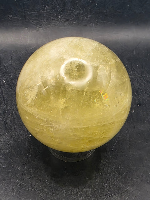 Lemon quartz sphere! 64mm, 2.5 inches, 13 ounces