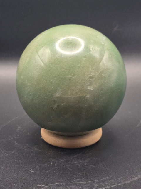 Large green aventurine sphere! 76.3mm, 3 inches, 1.5 pounds
