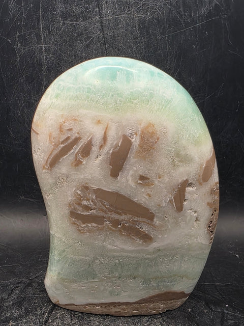 Caribbean calcite free form! 1.2 pounds, 4 inches tall, 2.9 wide!