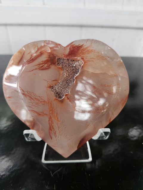 Druzy agate heart! 7 ounces,  3.5 inches