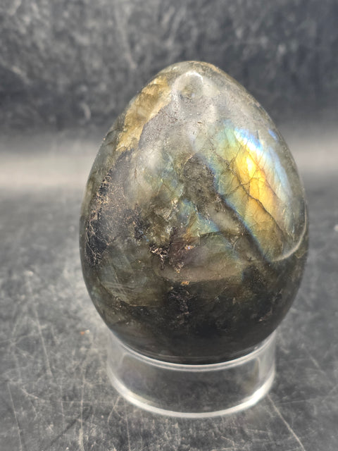 Labradorite egg 12.1 ounces, 3 inches tall, 2.2 inches wide