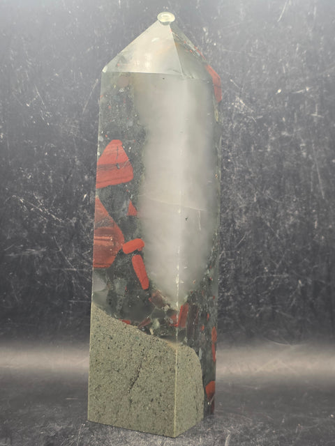 Large African bloodstone tower! 7 inches tall, 1.6 pounds