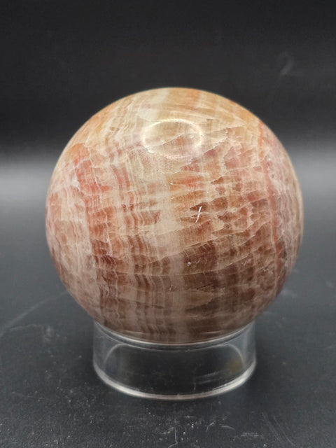 Striped calcite sphere! 67.6mm, 2.6 inches, 15.5 ounces