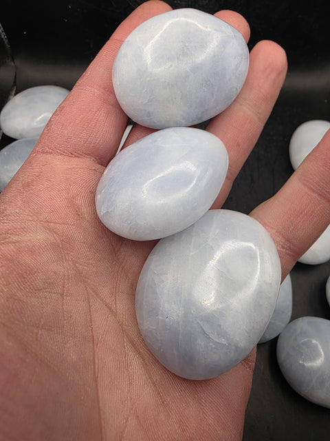 Blue calcite palm stone! 1.6 too 1.9 inches
