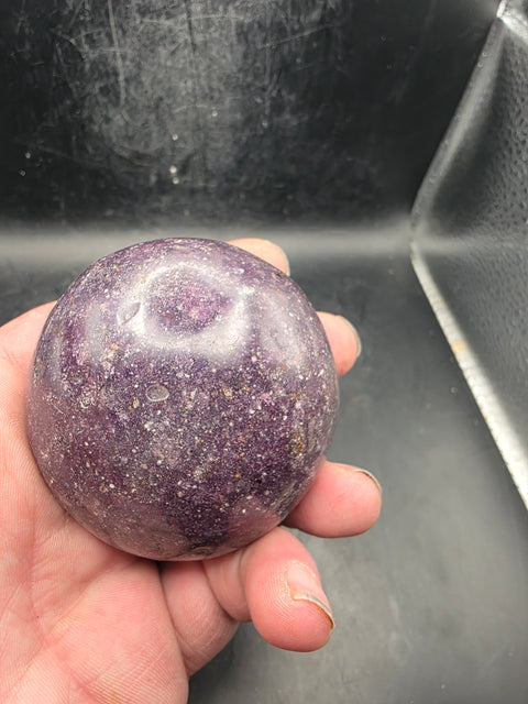 Jumbo lepidolite palm stone! 2.5 to 3 inches!