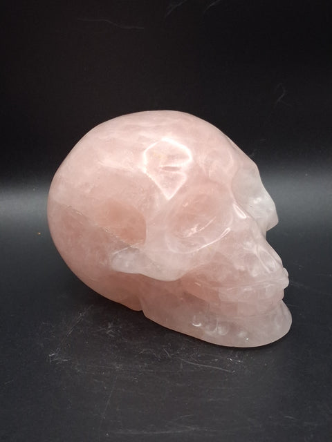 Large rose quartz skull! 1.5 pounds, 3.7 inches long, 2.7" tall