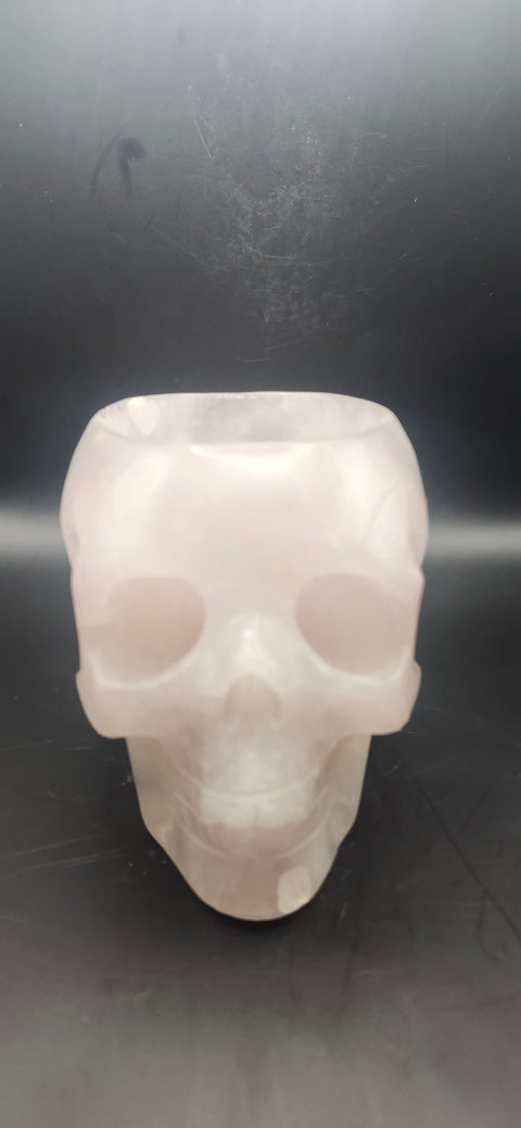 Striped Calcite skull offering bowl. 2.8 pounds, 5 by 4 by 3 inches
