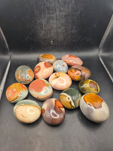 Polychrome jasper palm stone! 1.9 too 2.2 inches