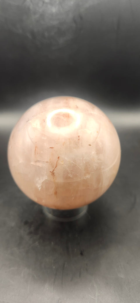 Fire quartz sphere! 65.7mm, 2.5 inches, 14 ounces