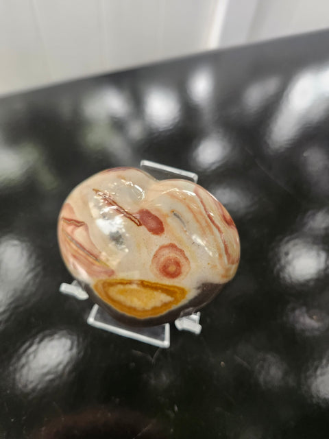 Polychrome jasper heart! 8.5 ounces, 3 inches wide