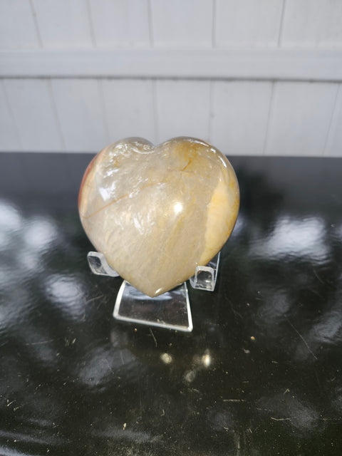 Polychrome jasper heart! 10.3 ounces, 3.5 inches wide