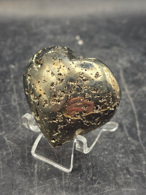 Pyrite heart! 2.7 ounces, 1.6 inches wide, 1.5 inches tall