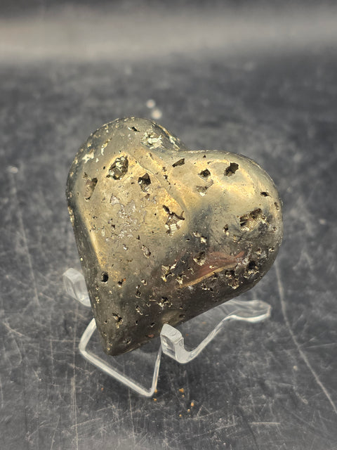 Pyrite heart! 3.3 ounces, 1.8 inches wide, 1.8 inches tall