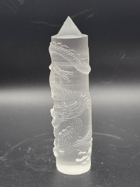 Dragon selenite tower! 4.25 inches tall, 4 ounces