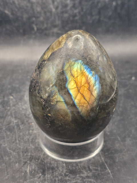 Labradorite egg 12.1 ounces, 3 inches tall, 2.2 inches wide