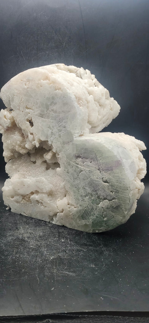 Druzy calcite/florite heart! 2.13 pounds, 6 inches wide, 5 tall, 4 deep