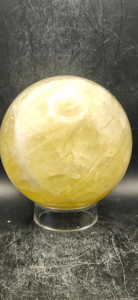 Citrine sphere! 87.8mm, 3.4 inches, 2.1 pounds!