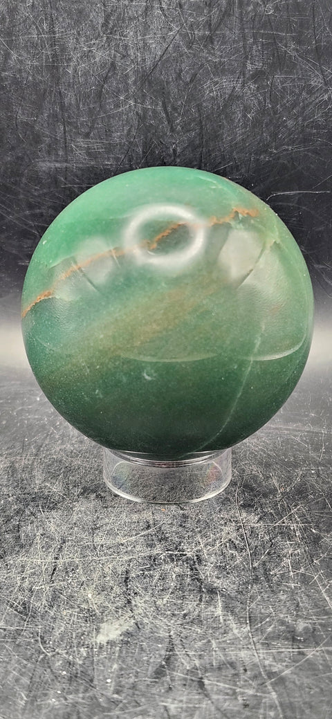 Green aventurine sphere! 67.7mm, 2.6 inches, 15.2 ounces