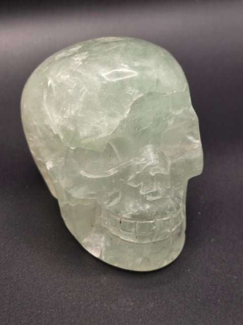 Green florite skull! 3.3 inches long, 2.6 inches tall, 1.3 pounds