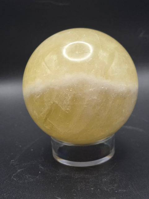Large citrine sphere! 76.4mm, 3 inches, 1.6 pounds!