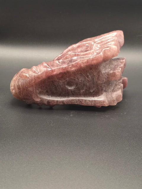 Strawberry quartz dragon skull! 5.3 inches long, 1.3 pounds