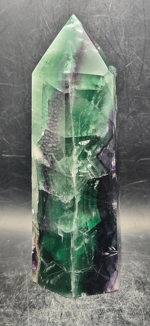 Large feather florite tower! 6 inches tall, 1.10 pounds!