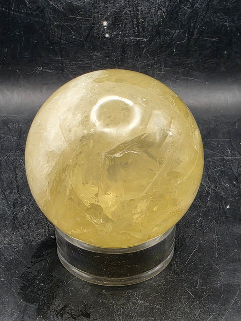 Lemon quartz sphere! 61mm, 2.4 inches, 11.2 ounces +