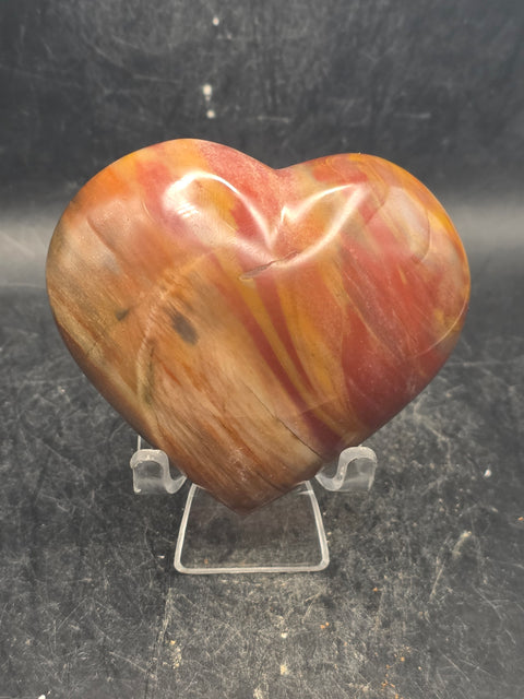 Petrified wood heart! 8.4 ounces, 3 inches wide, 2.7 inches tall!