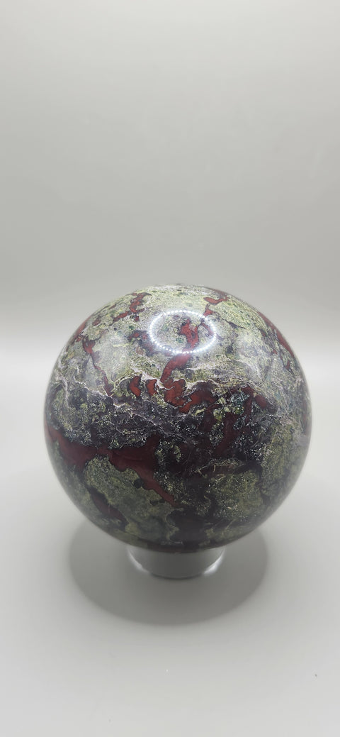Dragon bloodstone sphere! 75mm, 2.95 inches, 1.8 pounds