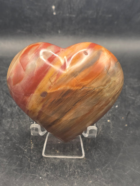 Petrified wood heart! 8.4 ounces, 3 inches wide, 2.7 inches tall!