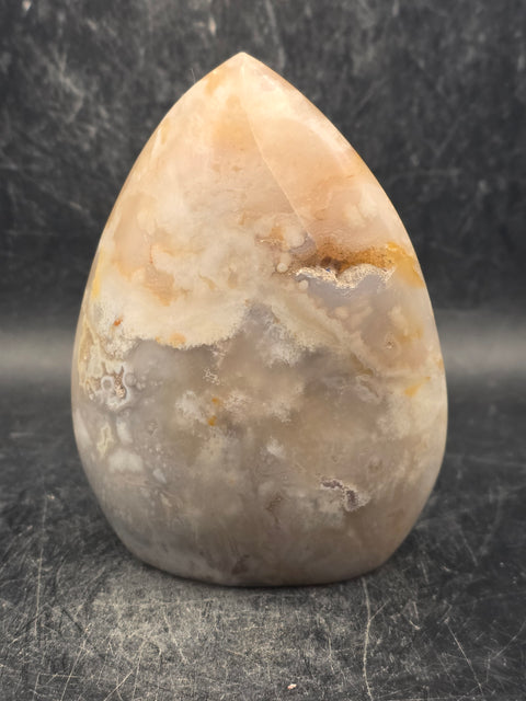 Flower agate free form! 13.7 ounces, 3.6 inches tall, 2.7" wide