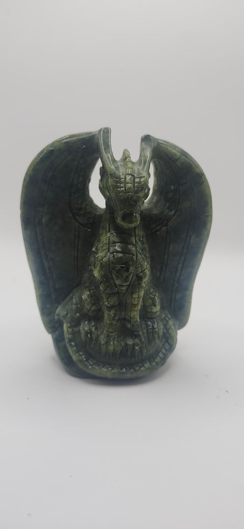 Nephrite jade winged dragon! 3.5 inches tall 7 ounces