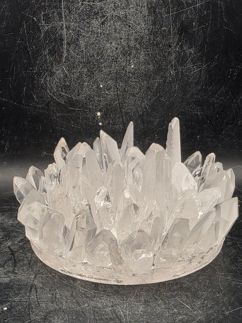 Lemurian quartz candle holder! 14 ounces, 4 inches wide!