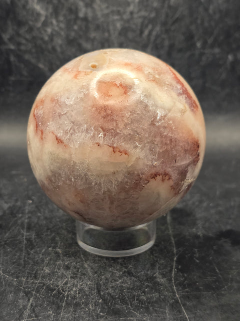 Pink amethyst flower agate sphere! 66mm, 2.6 inches, 13.8 ounces