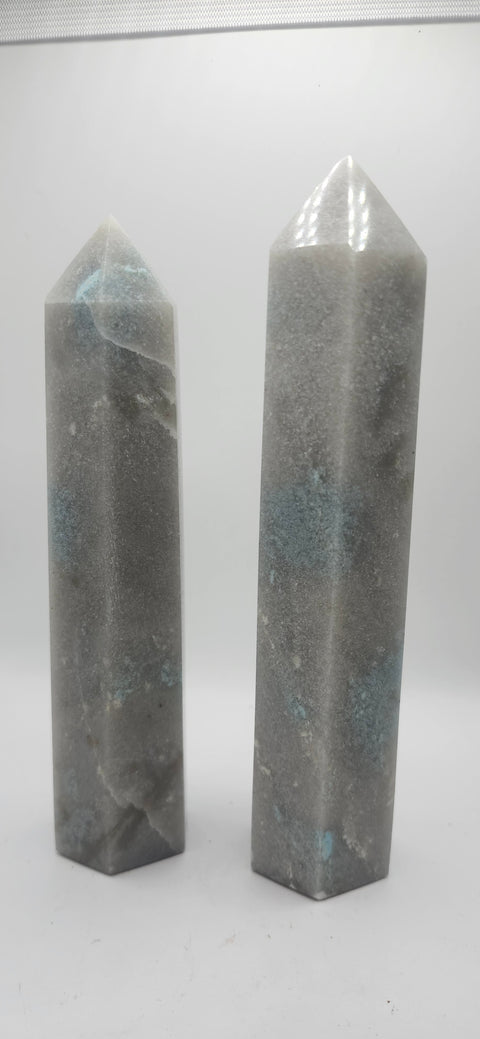Blue and gray aventurine tower 10 ounces, 6 inches