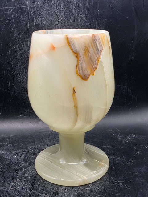 Onyx goblet! 12.5 ounces, 4.8 inches tall, 2.7 inches wide!
