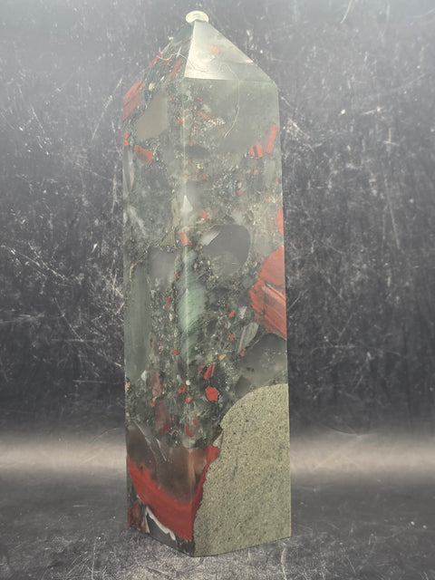 Large African bloodstone tower! 7 inches tall, 1.6 pounds