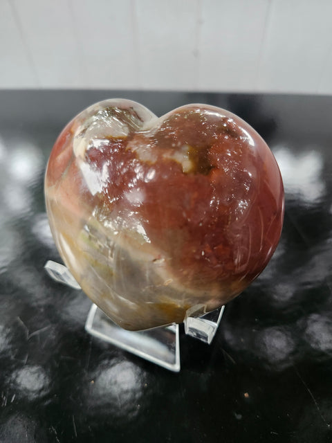 Polychrome jasper heart! 10.3 ounces, 3.5 inches wide