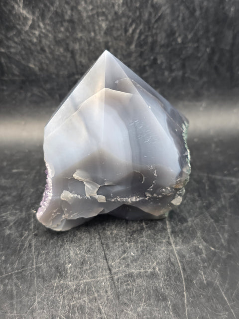 Druzy agate polished top point! 12 ounces, 3 inches tall, 2.4 inches long