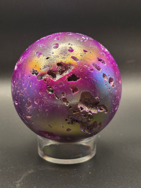 Pink aura sphenlerite sphere! 79.7mm, 3.1 inches, 1.5 pounds