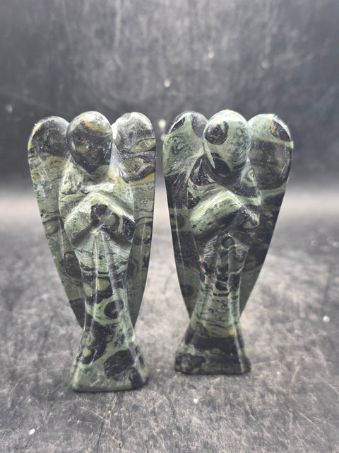 Kambaba Jasper gemstone angel! 3 inches tall, 1.8 ounces!