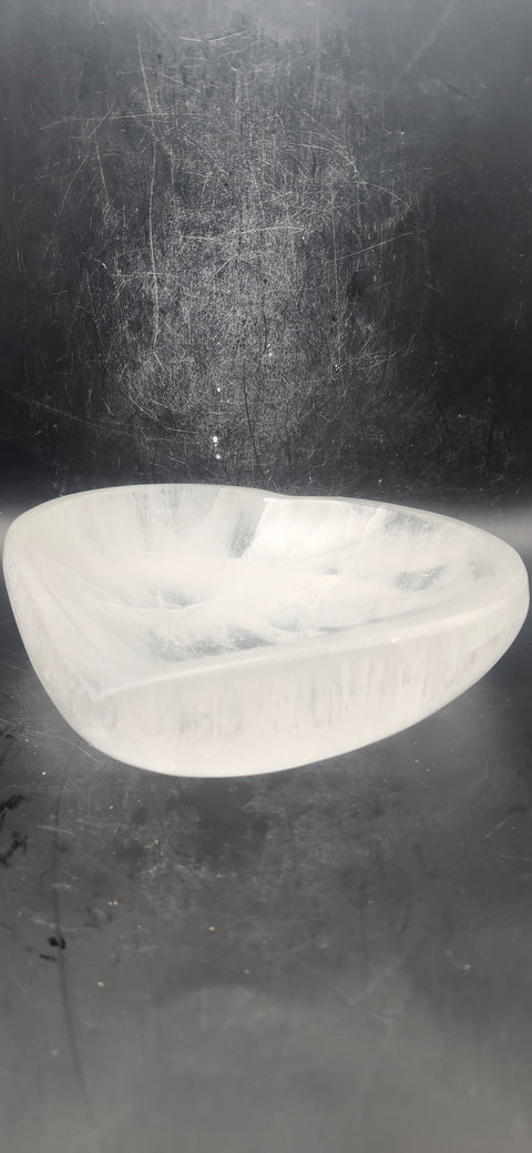 Selenite heart bowl! 1.10 pounds, 5.5 inches wide