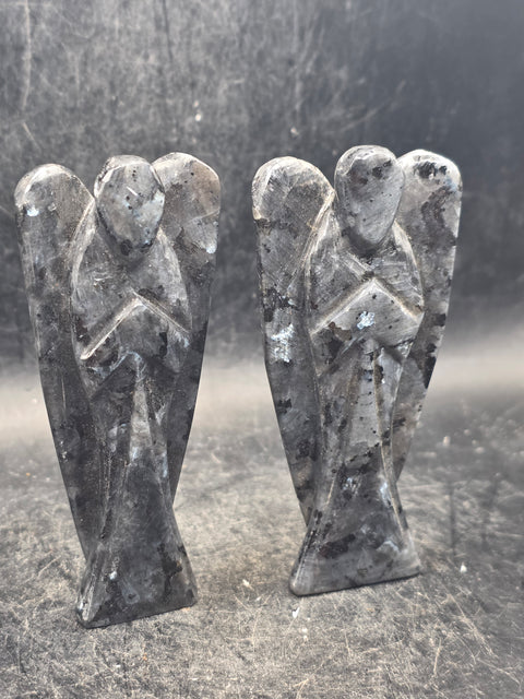 Larvikite gemstone angel! 3 inches tall, 1.8 ounces!