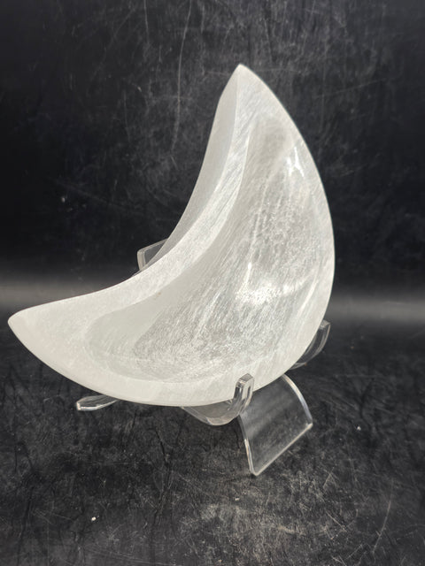 Selenite moon bowl! 9 ounces, 5.4 inches long by 2.1 inches