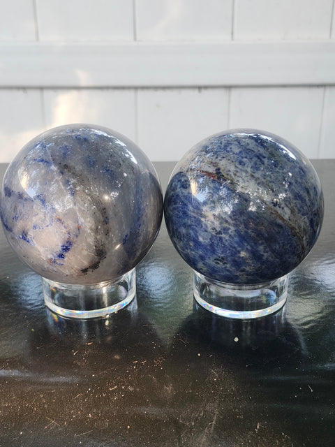 Sodalite sphere! 69mm, 2.7 inches, 1.1 pounds