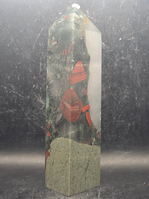 Large African bloodstone tower! 7 inches tall, 1.6 pounds