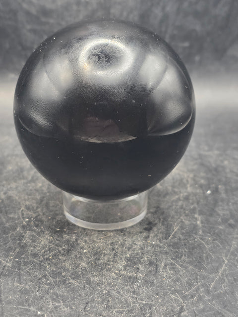 Black obsidian green sun sphere! 11.2 ounces, 2.4 inches!